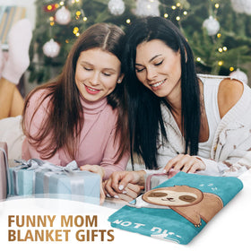 Leebbsin mothers day sloth blanket gift keeps mom warm during relaxing evenings.