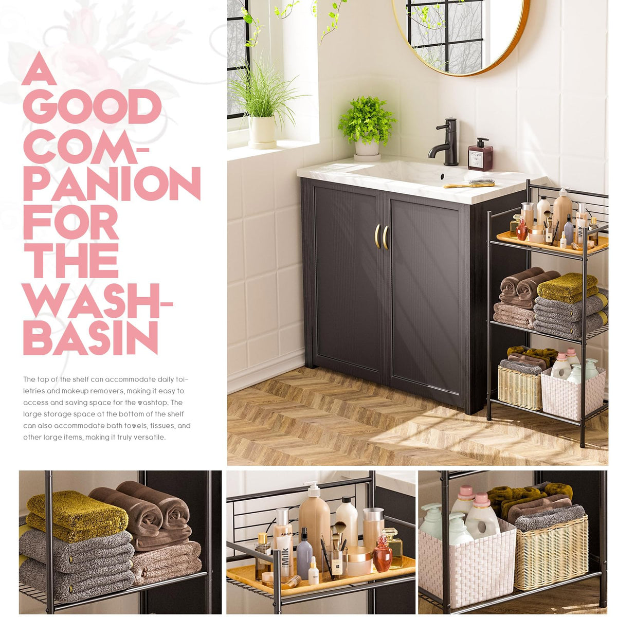 Leeda Made LEEDA 3-tier shelving with black finish blends with decor