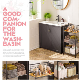 Leeda Made LEEDA 3-tier shelving with black finish blends with decor