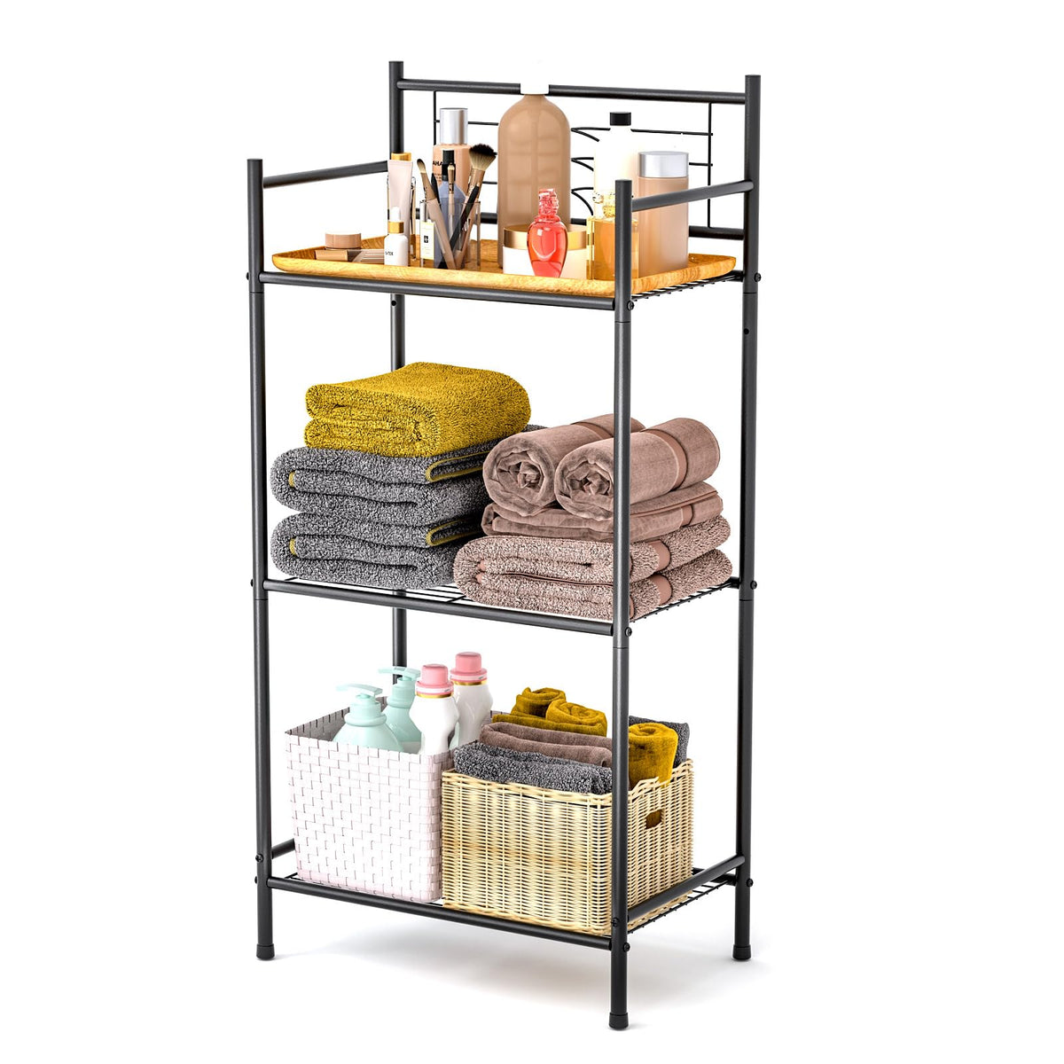 Leeda Made LEEDA 3-tier shelving unit assembly view for quick setup