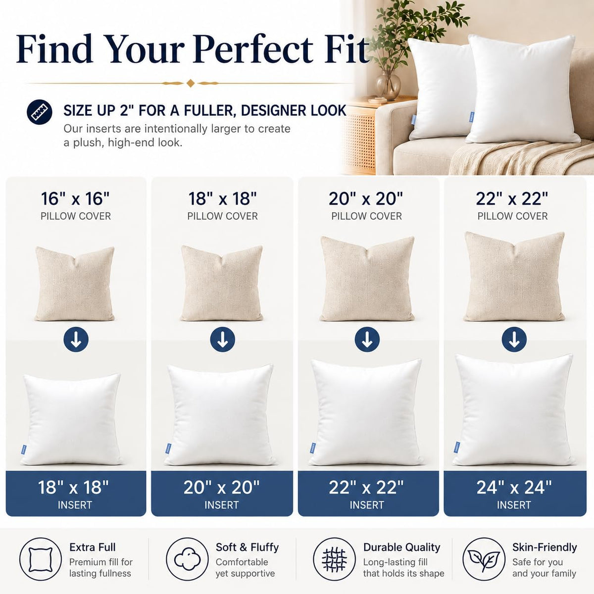 Leeden inserts in a bedroom setting for decorative versatility