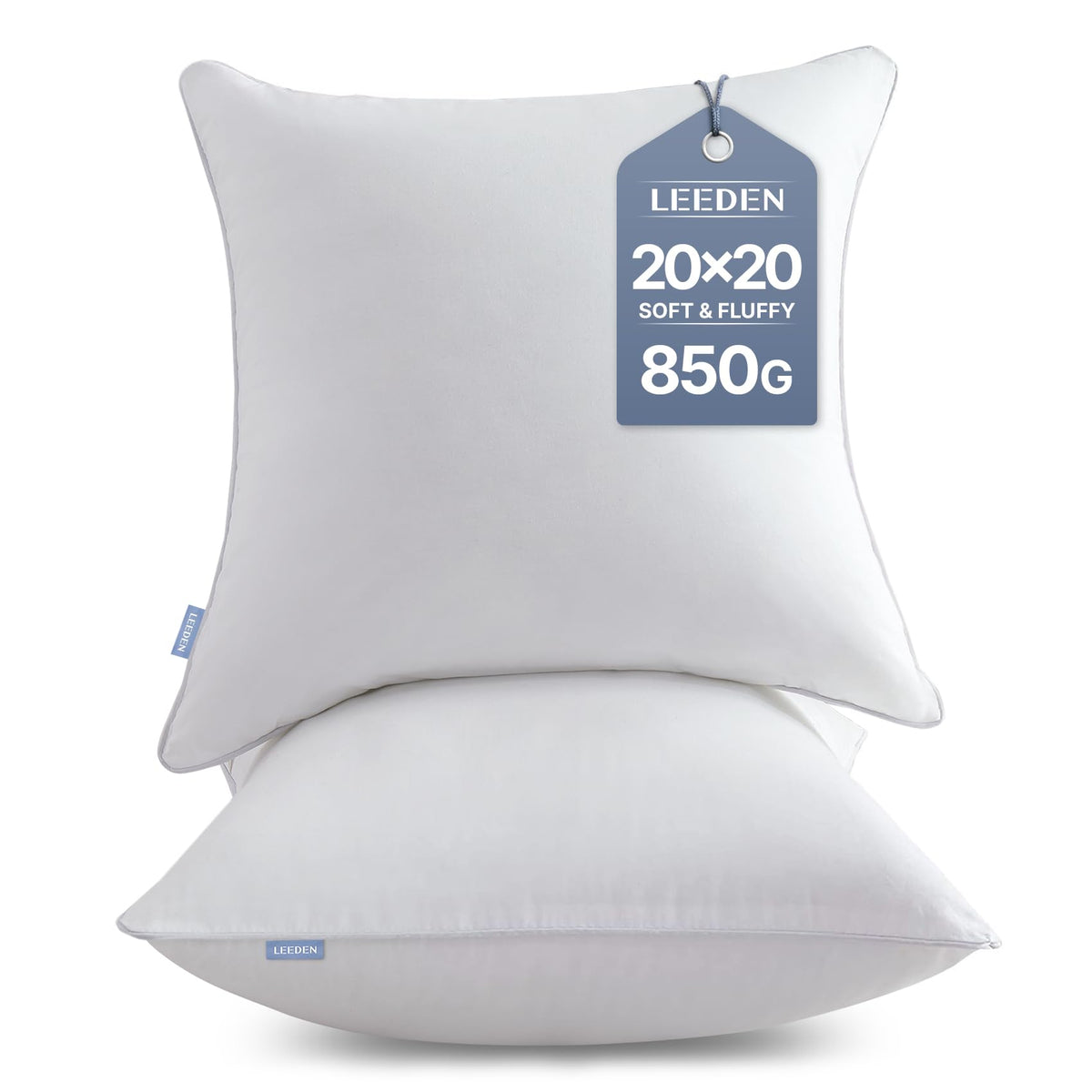 Leeden 20x20 pillow inserts pack front view for versatile home styling