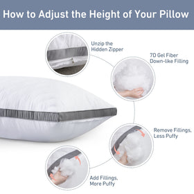7D microfiber filling in Leeden pillow provides soft, supportive plushness
