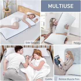 Hidden zipper on Leeden body pillow allows adjustable fill for firmness