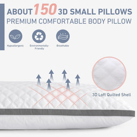 Quilted microfiber top of Leeden body pillow adds luxurious touch and breathability