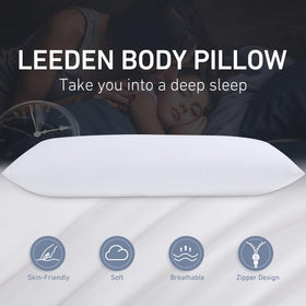 Leeden full body pillow long insert contours neck to shoulder.