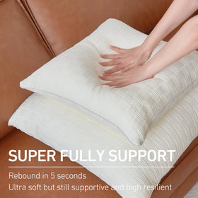 Leeden soft micro polyester fill offers plush comfort with steady support.