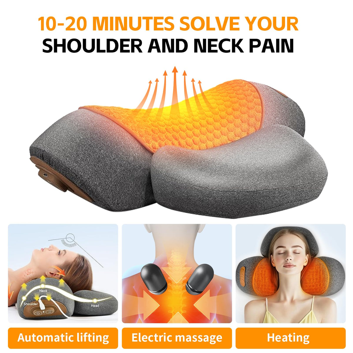 Leedpart memory foam neck pillow contours to neck for comfortable support.