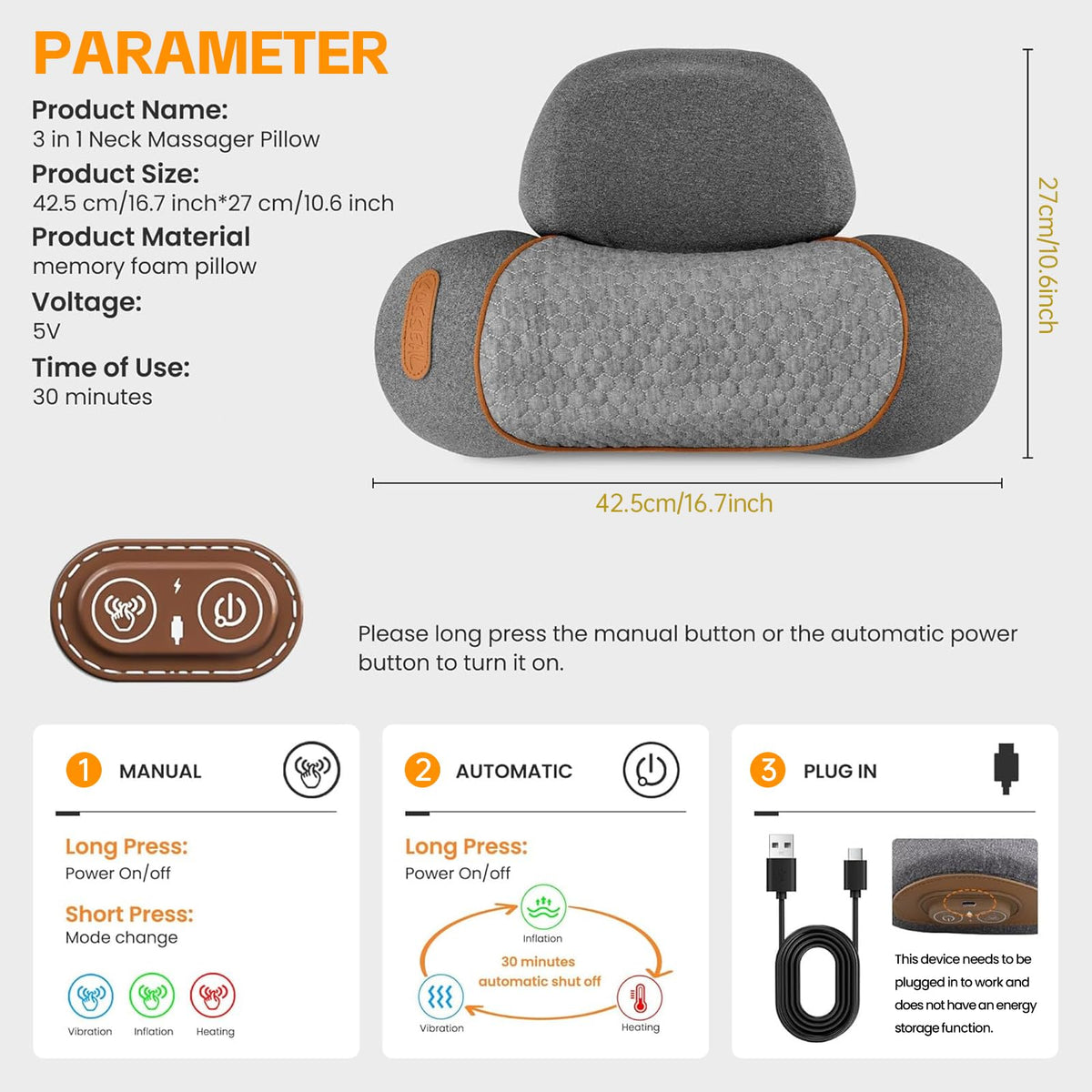 Leedpart portable neck massager fits in a bag for on-the-go relief.