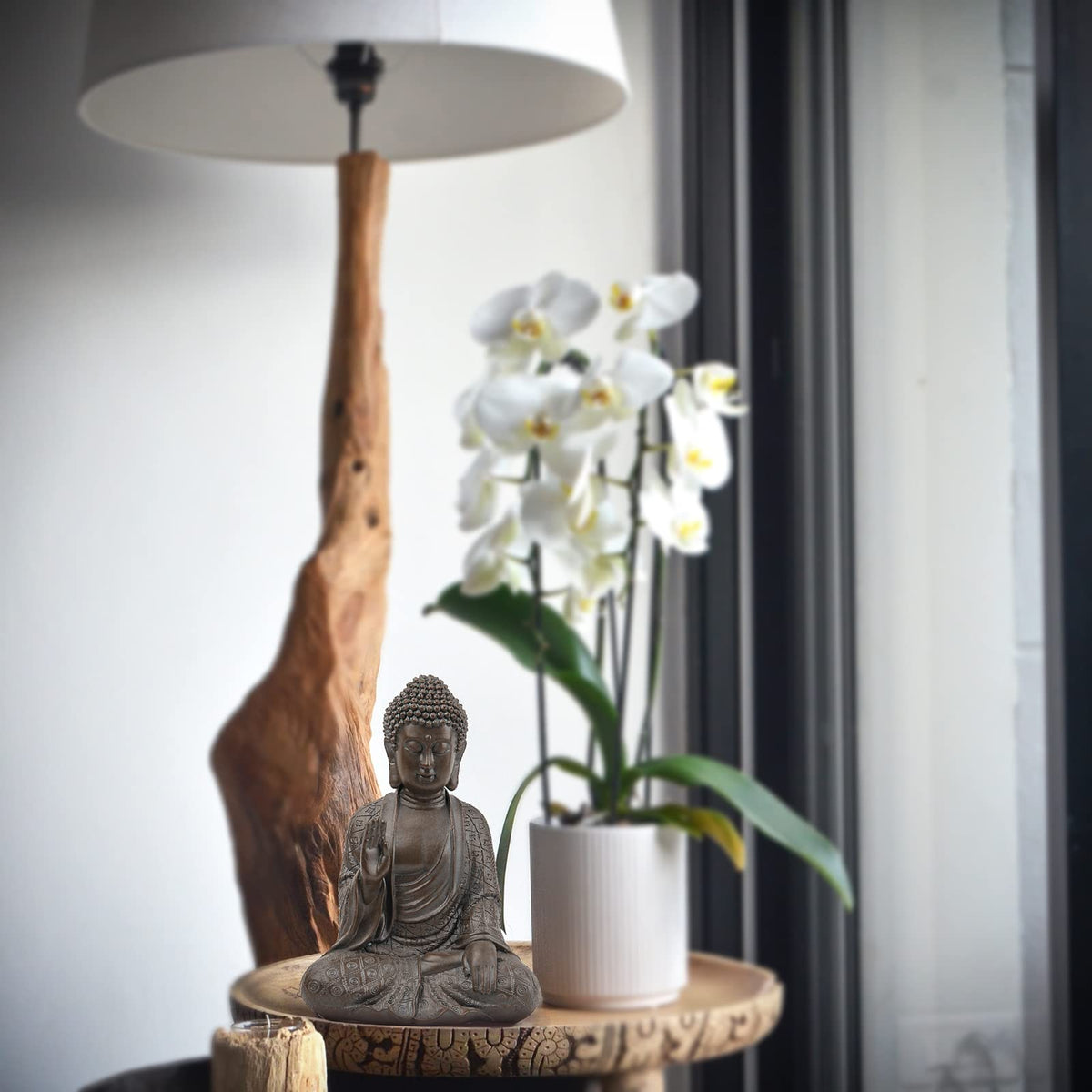 Leekung Buddha statue compact 5x3x7 inches blends with decor.