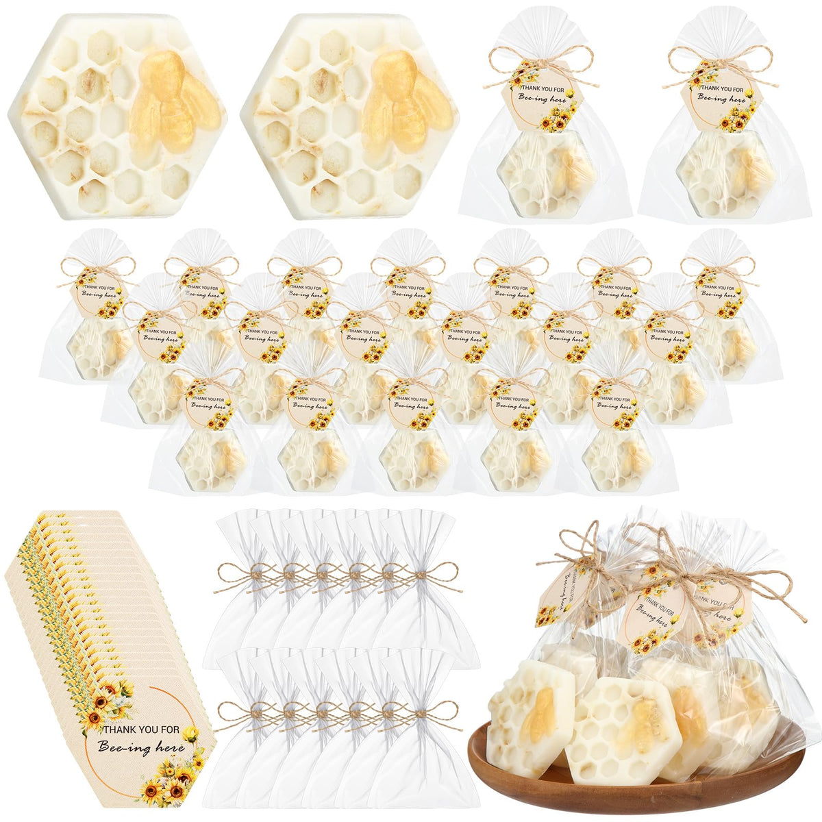 Leelosp honey soap bee-shaped for a charming bee-themed baby shower favor