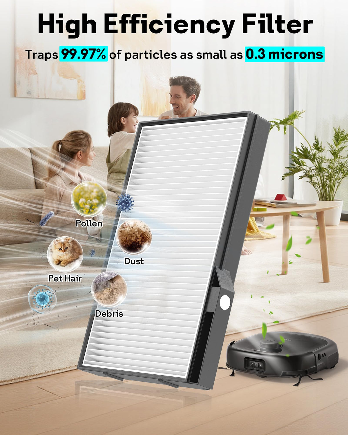 Leemone rolling brush with DuoSpiral lifts dirt and protects floors.