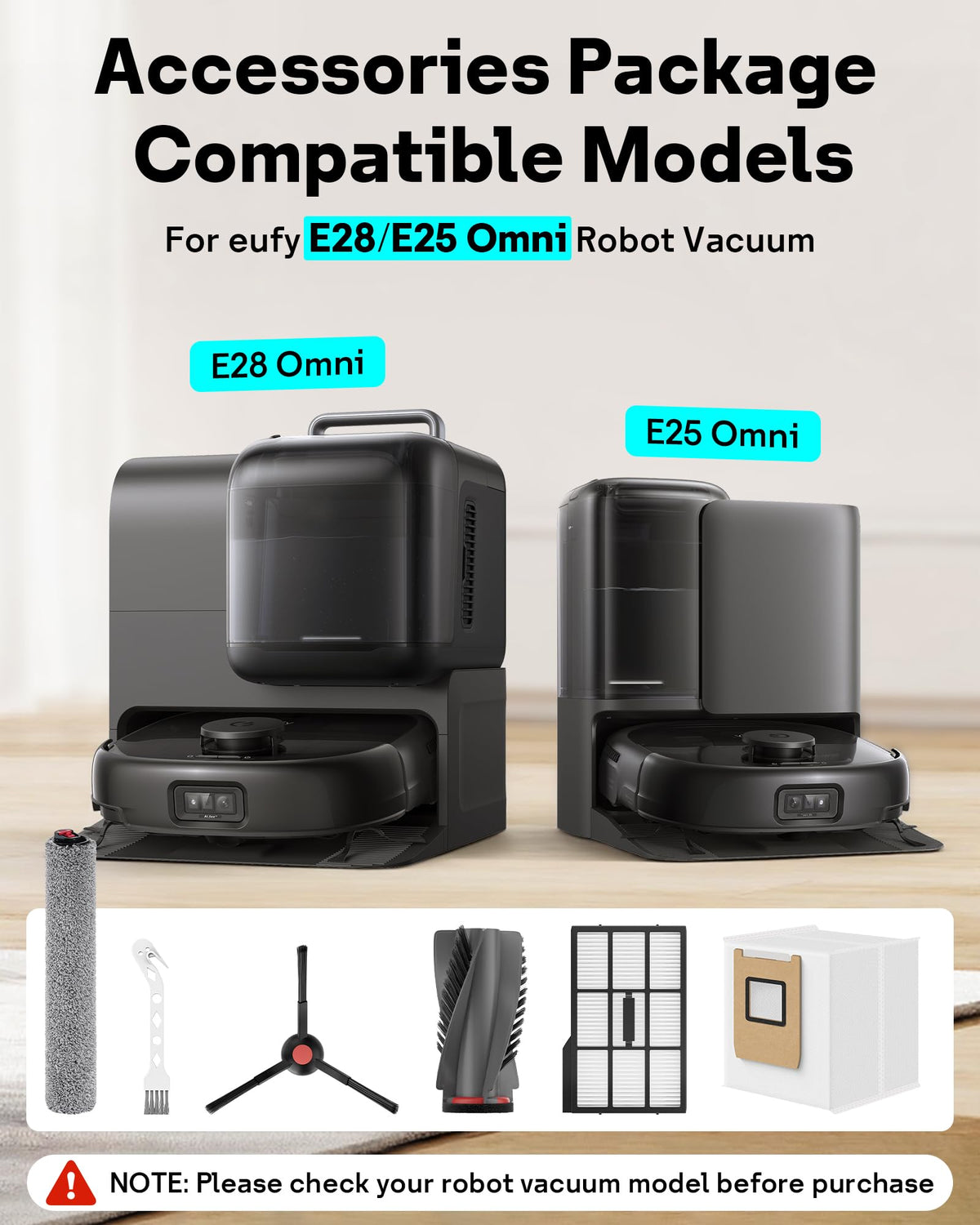 Leemone E25/E28 Omni side brushes reach tight corners for thorough cleaning.