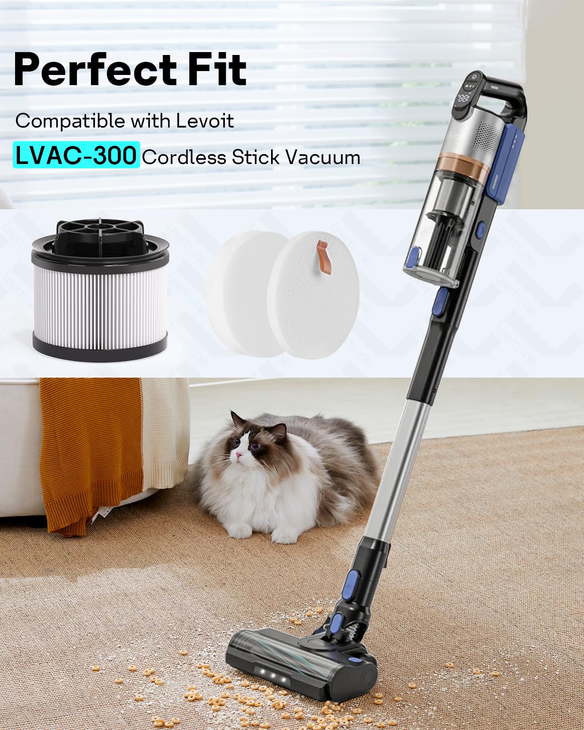 Leemone LVAC-300 Pro pre-motor felt filters capture dust efficiently