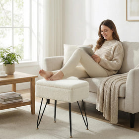 Leesingdo vanity stool compact dimensions fit neatly in small spaces.