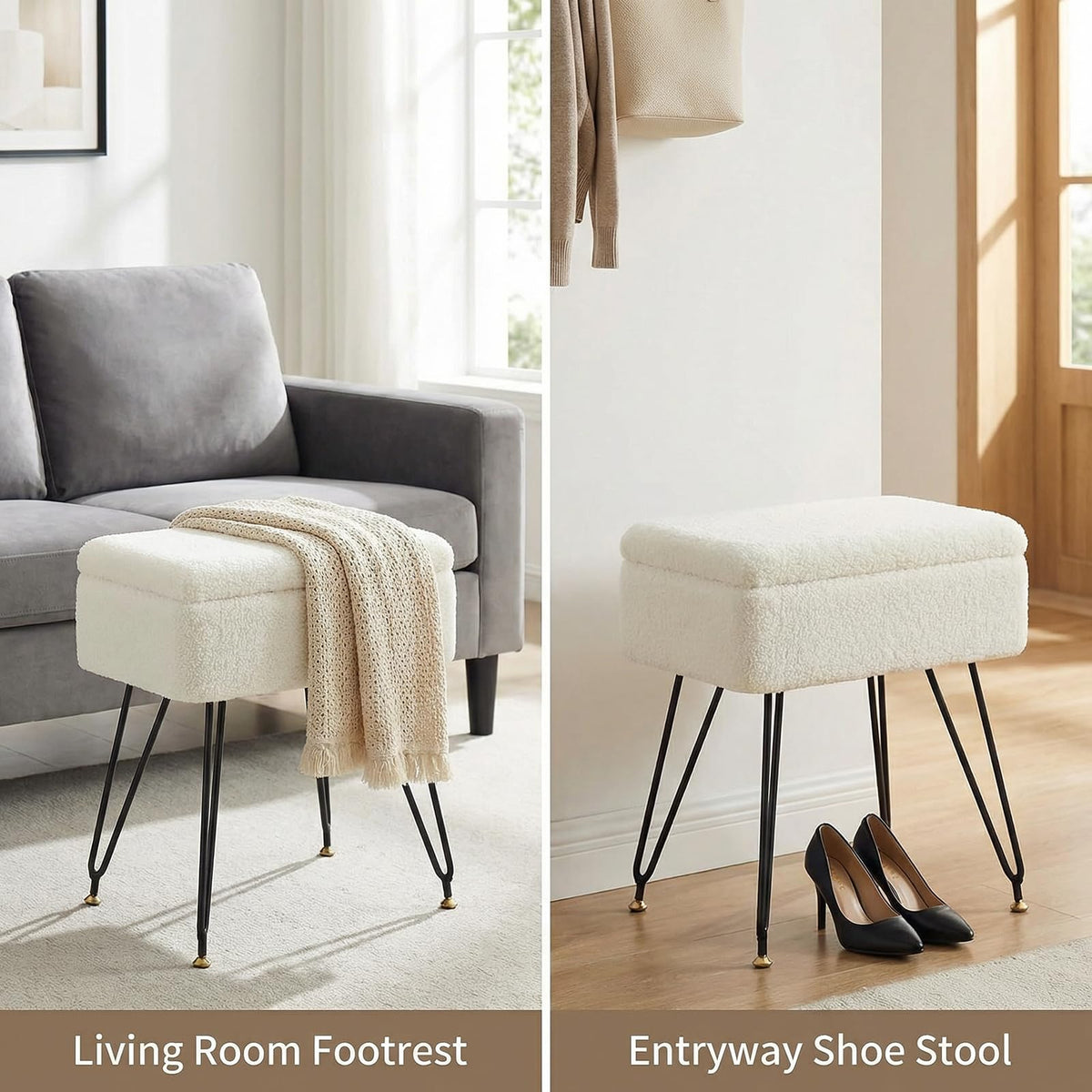 Leesingdo multifunction vanity stool serves as chair, foot rest, or small stool.