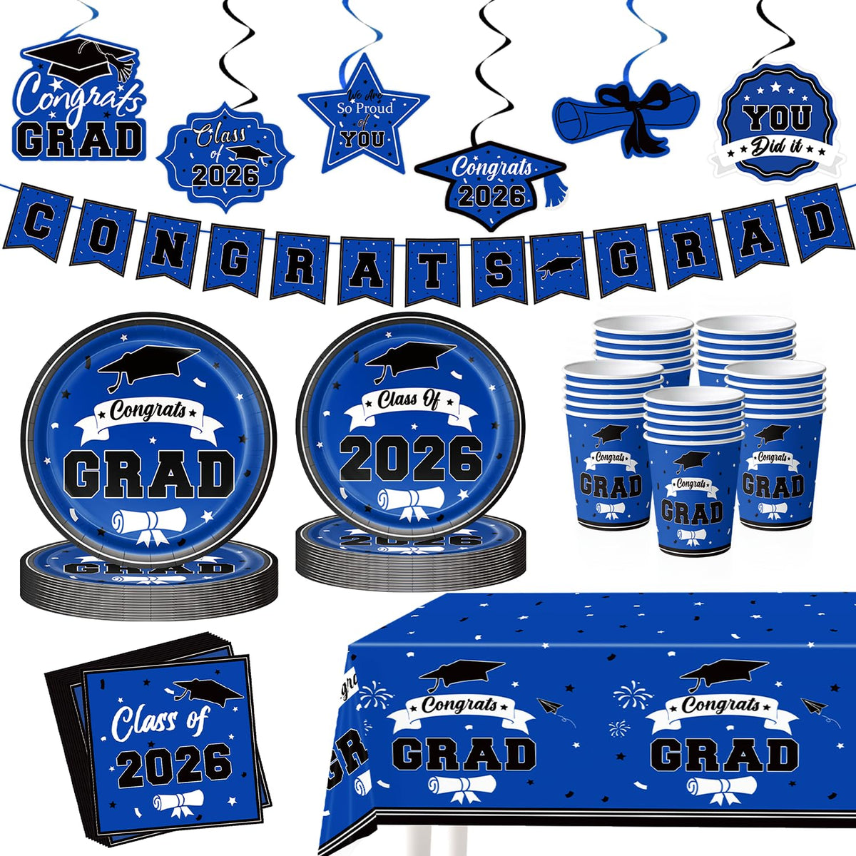 Leetous congrats-grad banner enhances photo-worthy graduation decor