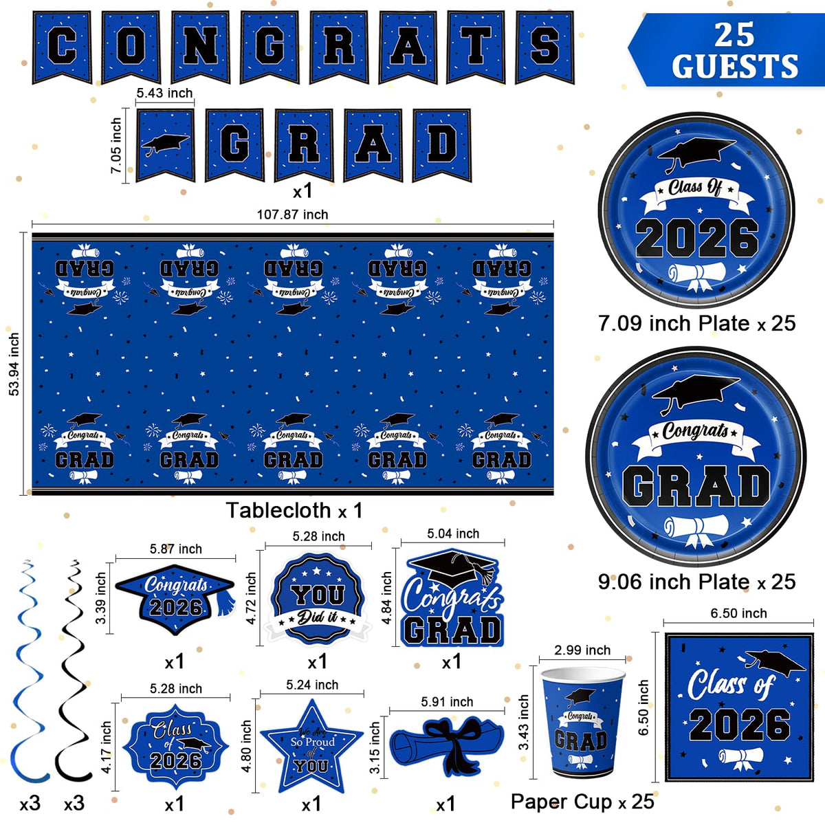 Leetous graduation dessert plates 7in add vibrant serving detail