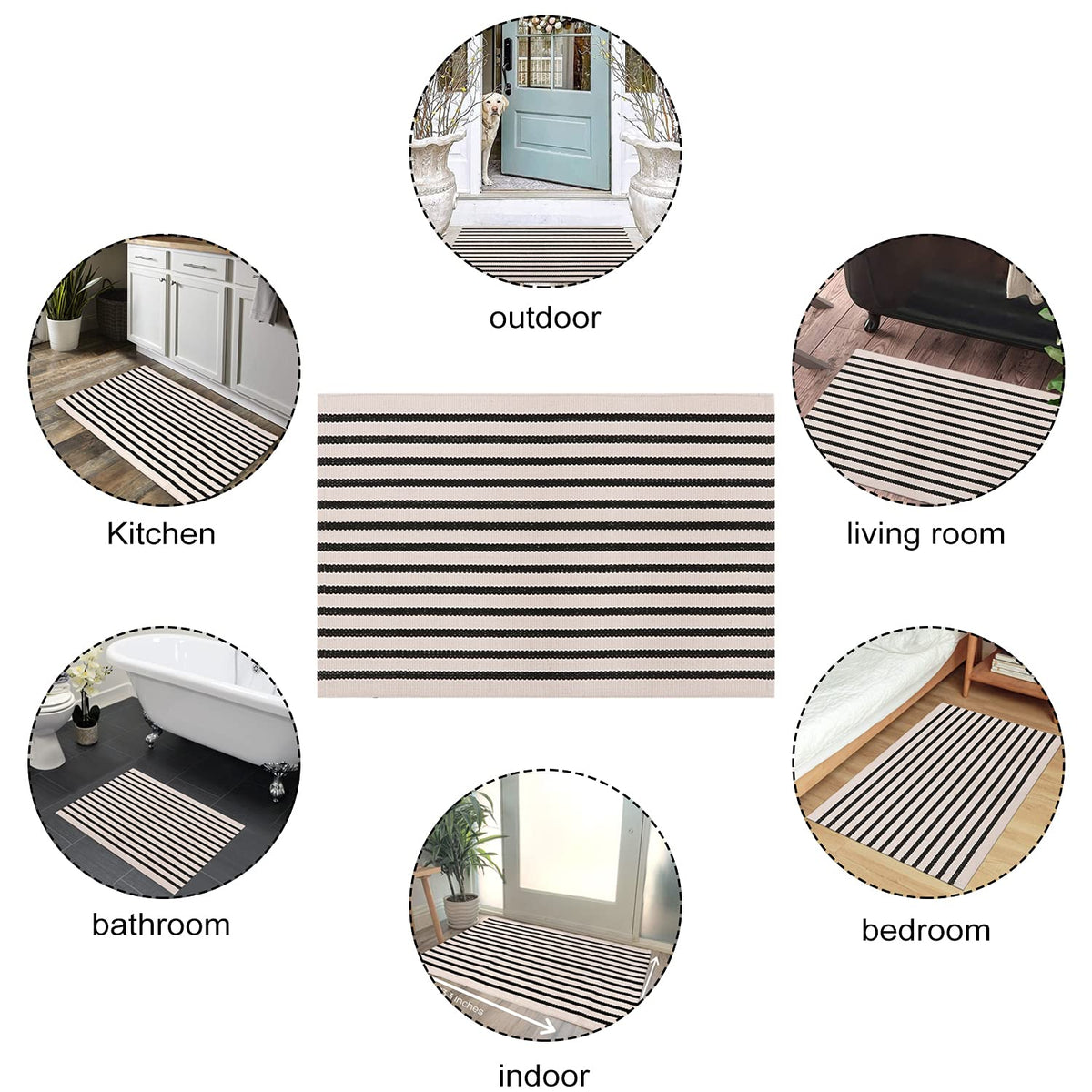 LEEVAN Washable Proch Rug entryway scene withstands high traffic while staying crisp