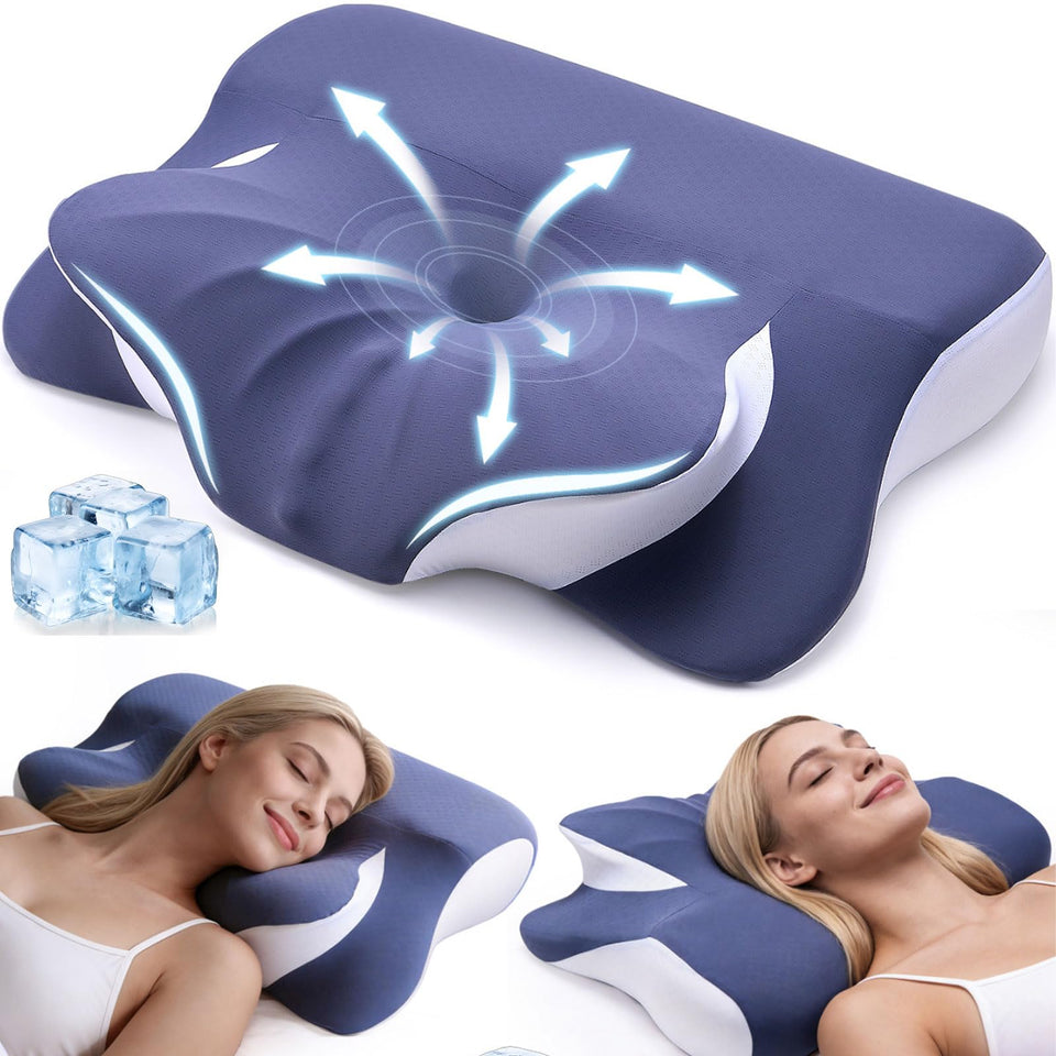 Leewjed ergonomic cervical pillow front view for back sleepers seeking neck support.