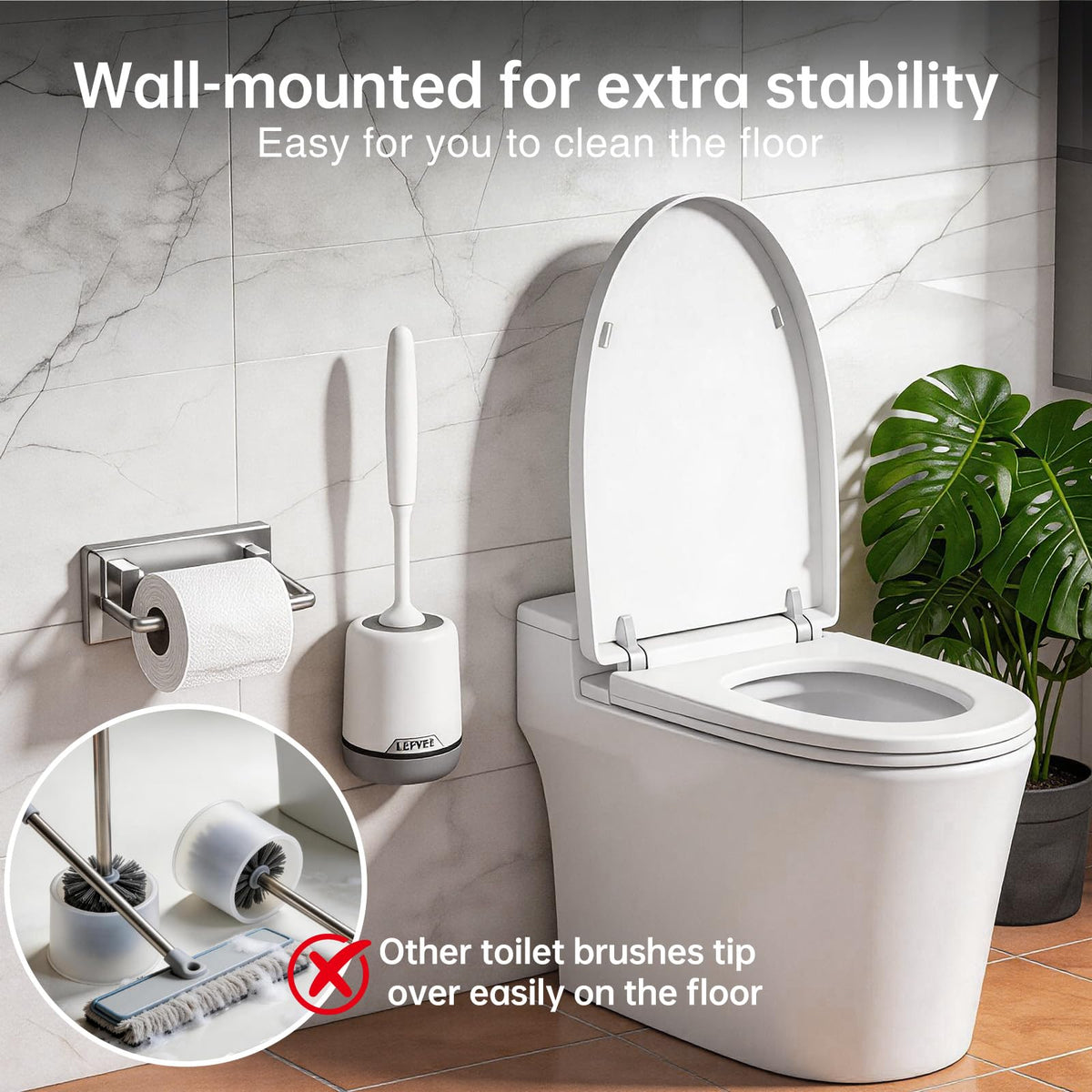 Lefree detachable ventilated base keeps brushes dry between uses.