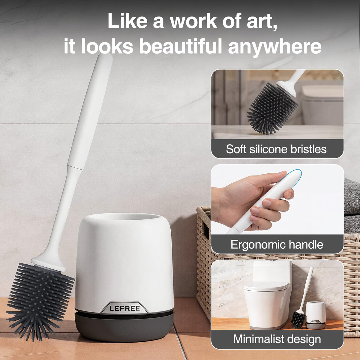 Lefree silicone brush head cleans grooves and tight corners