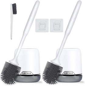 Lefree silicone toilet brush set with ventilated holder for clean, dry storage.