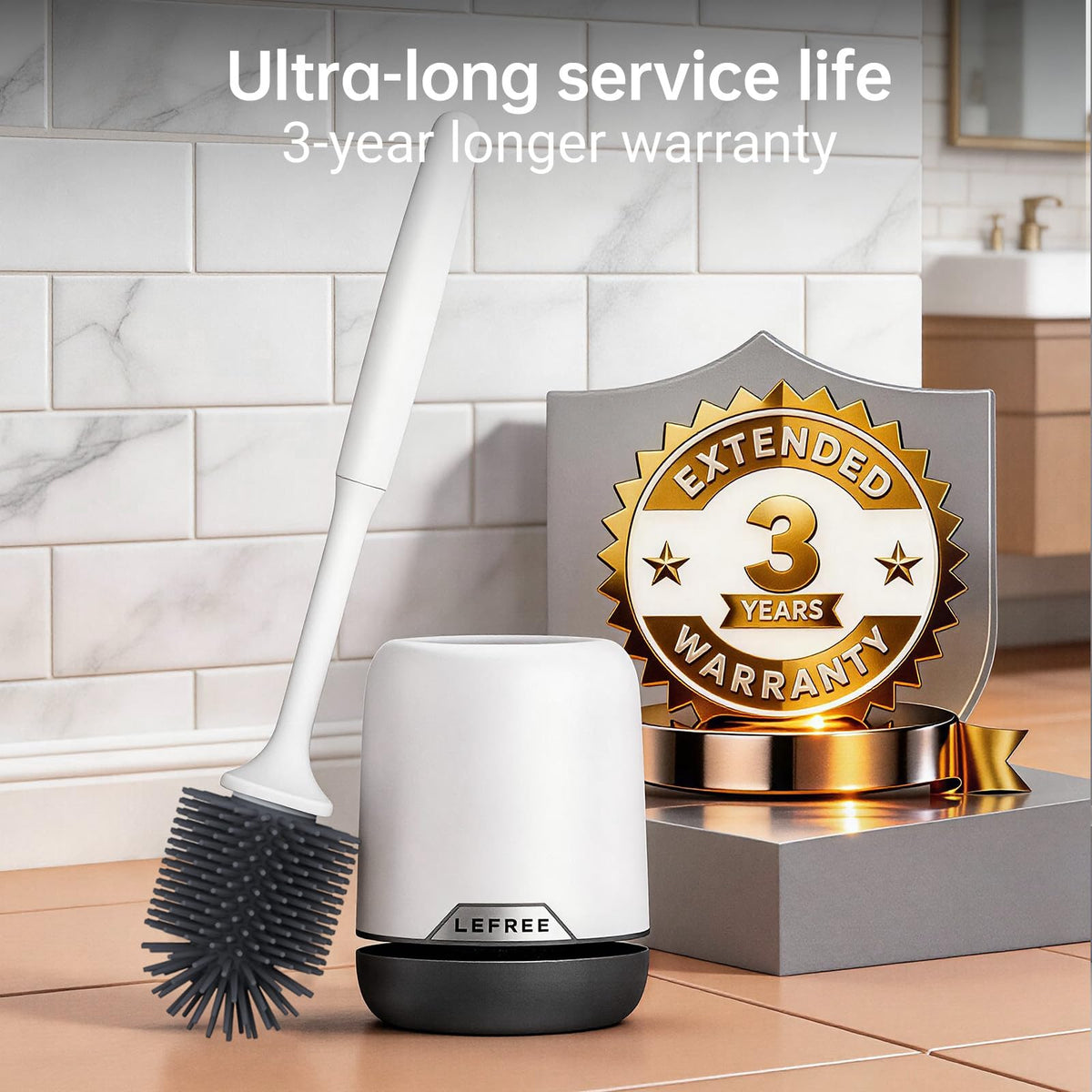 Lefree soft TPR brush head close-up for gentle, scratch-free cleaning