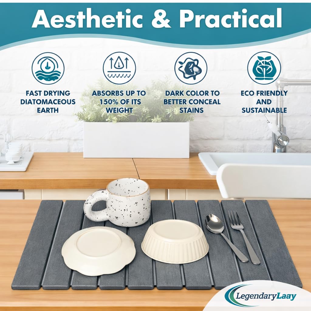 LegendaryLaay mat protects pet feeding areas by absorbing spills.