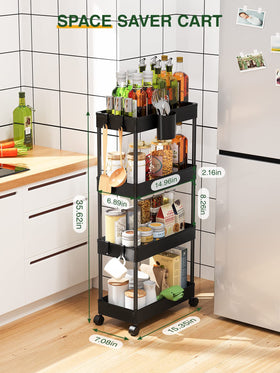 LEHOM black finish storage cart ready for mobile organization