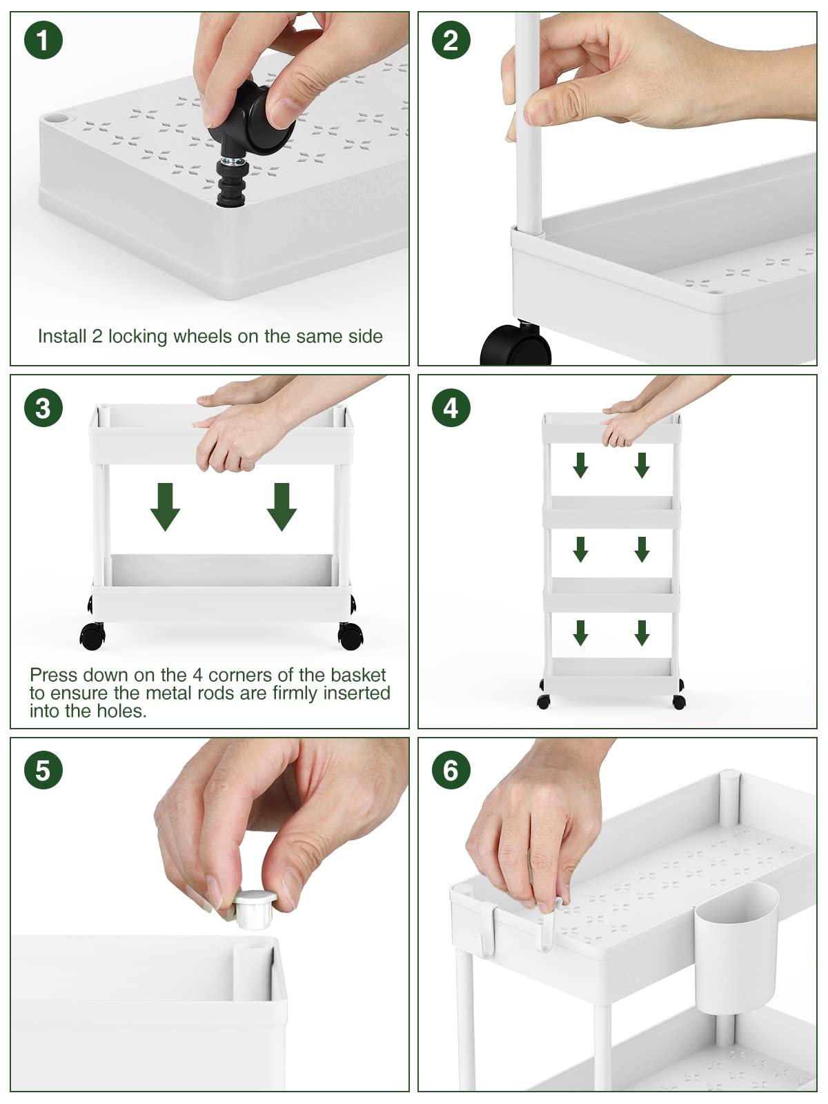 LEHOM 7.1-inch wide cart fits narrow gaps between appliances and walls.
