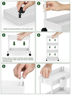 LEHOM 7.1-inch wide cart fits narrow gaps between appliances and walls.