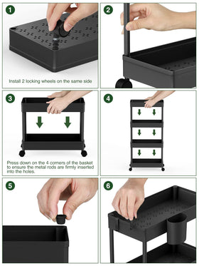 LEHOM portable shelving unit for flexible organization