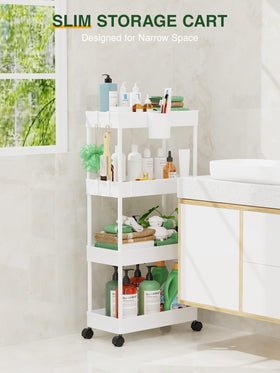 LEHOM cart on 360-degree wheels moving easily across a kitchen floor.