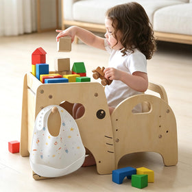Lehoo Castle Montessori table-top view highlighting self-feeding potential