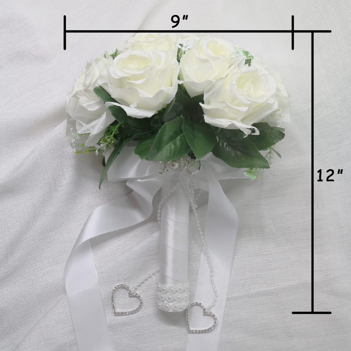 LEIFENY bouquet with silk ribbon adds elegant bridal detail