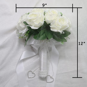 LEIFENY bouquet with silk ribbon adds elegant bridal detail