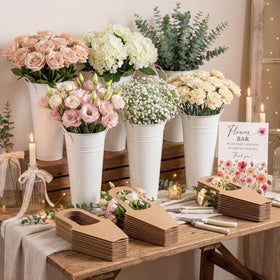 LEIFIDE Flower Bar Buckets paper bags simplify bouquet gifting at events.