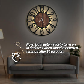 LEIKE 20-inch clock as a bold farmhouse-modern centerpiece
