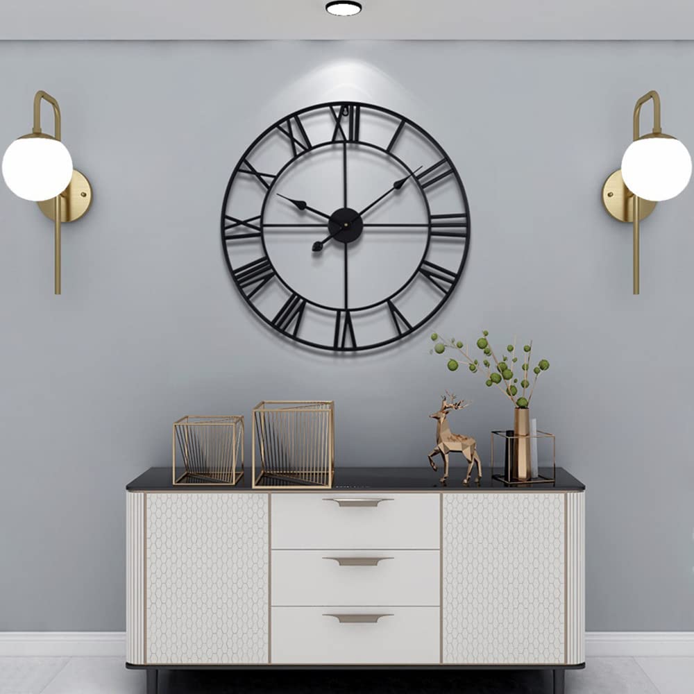 LEIKE 24-inch roman numeral dial provides easy time reading from across the room.