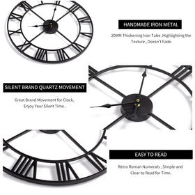 LEIKE silent movement clock ensures near-silent operation, ideal for bedrooms and study spaces.