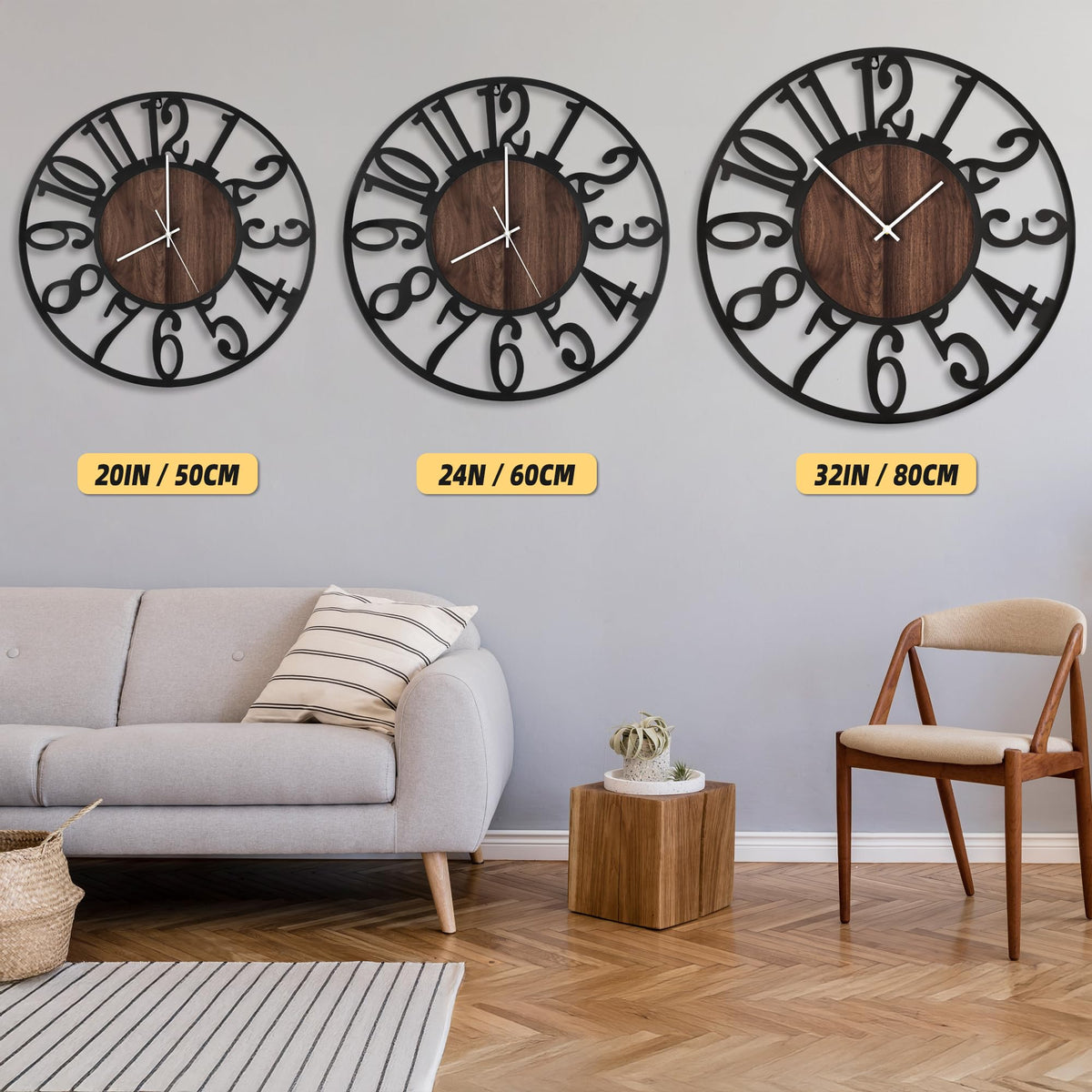 LEIKE retro hollowed-out clock design adds vintage charm to any room