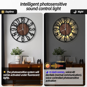 LEIKE wall clock with voice-activated light for easy viewing in the dark