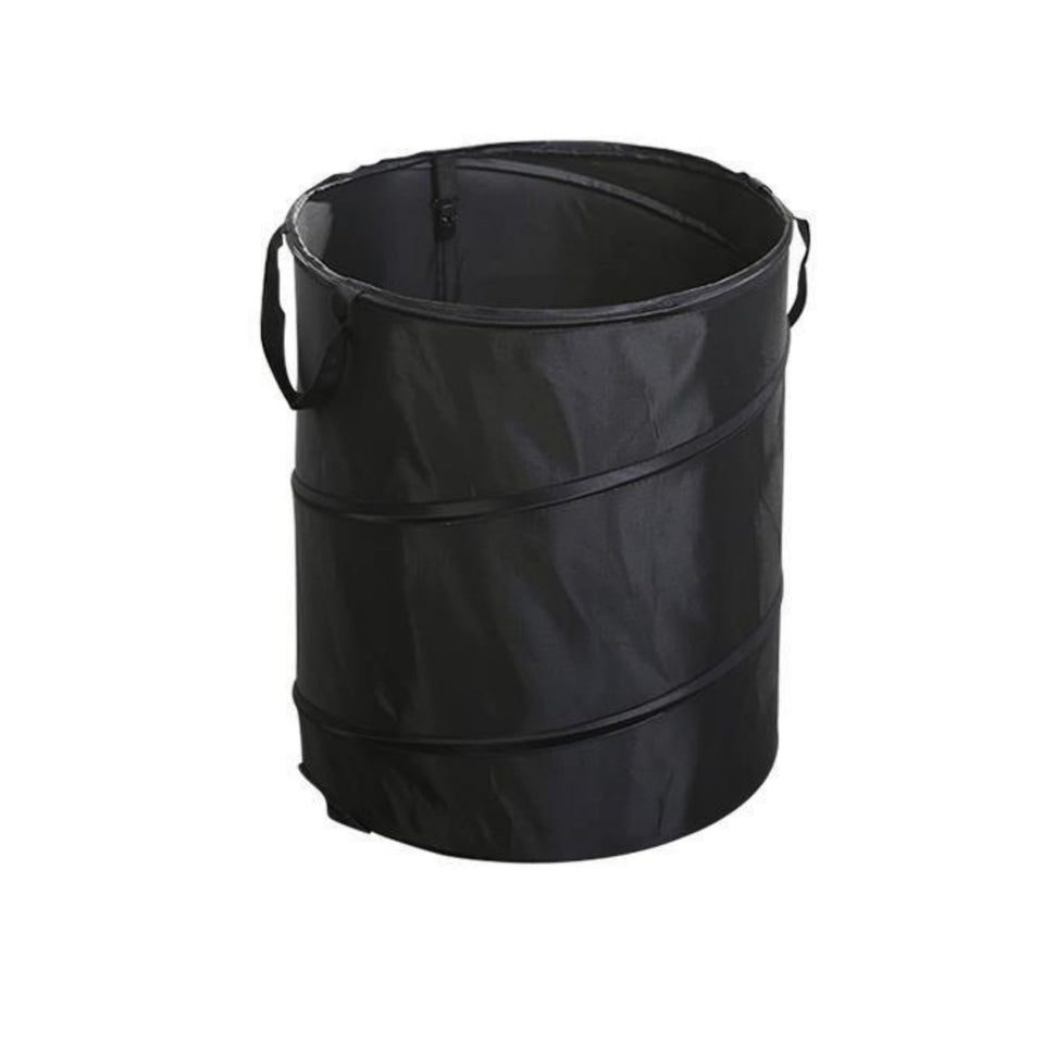 Leinoupt collapsible trash can in compact form for easy camping storage.