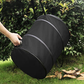 Leinoupt collapsible trash can outdoors for yard waste.