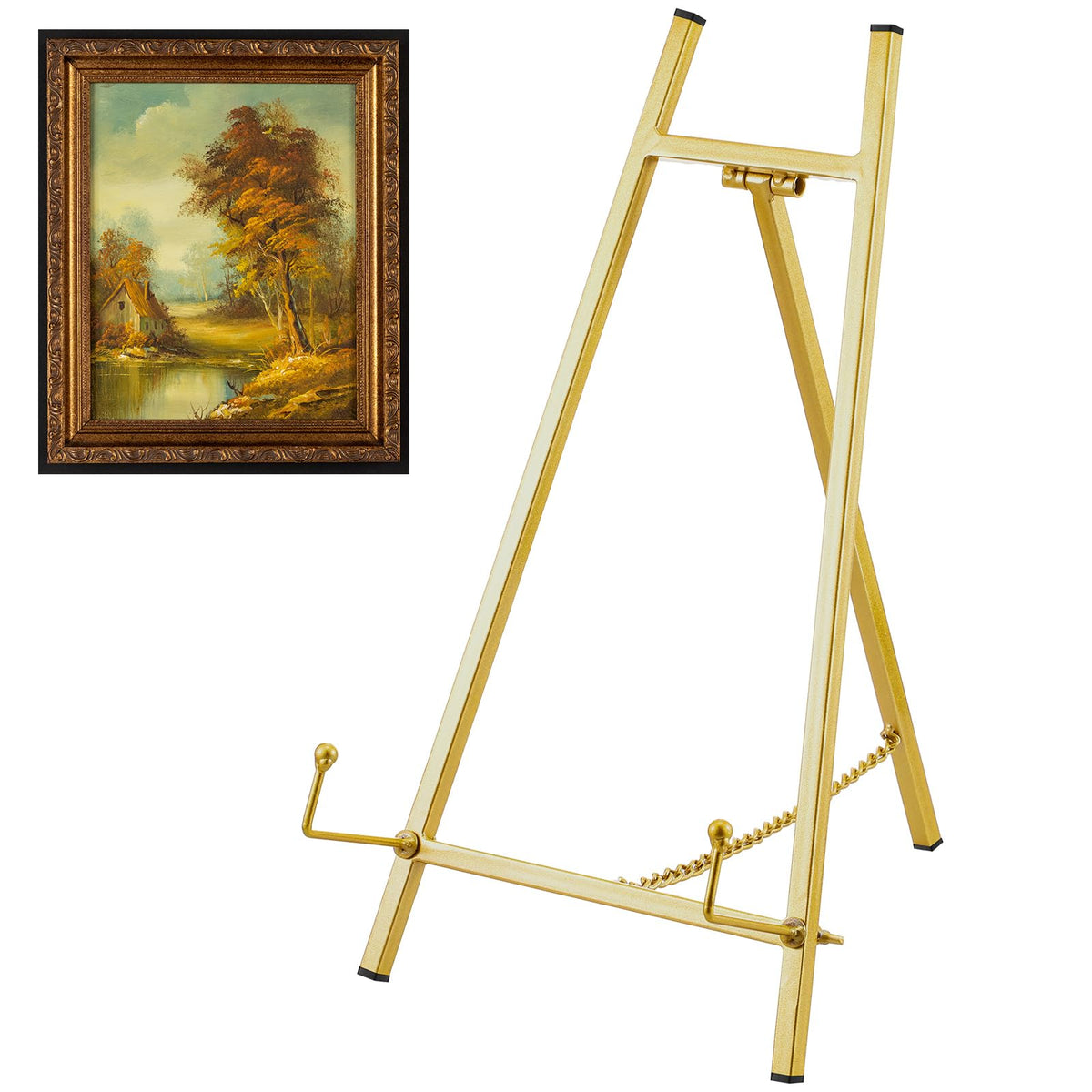 Leinuosen metal easel stand gold full view showcases photos with elegant desk display