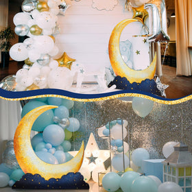 Leinuosen moon theme decor suitable for weddings and birthdays.