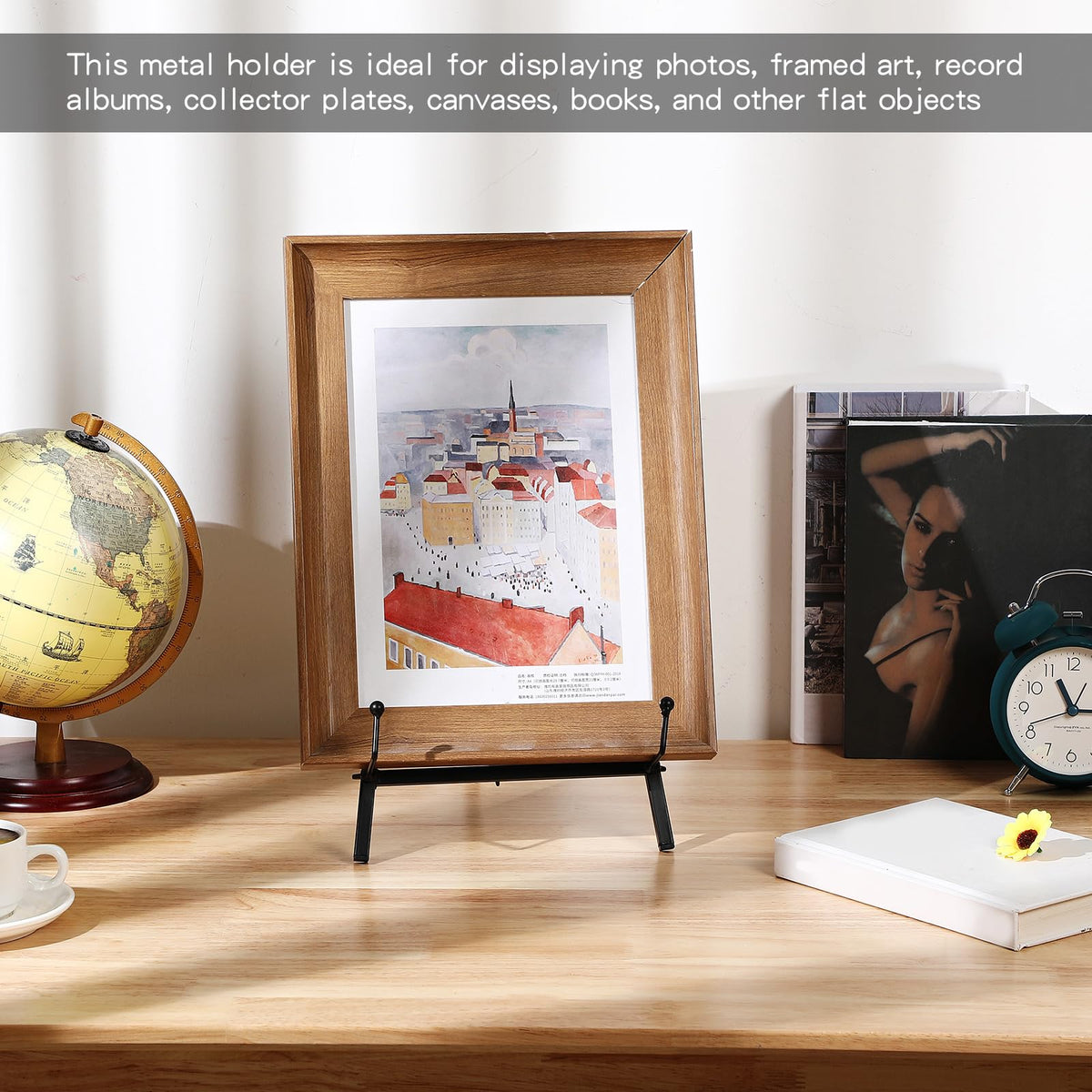 Leinuosen decorative easel supports plates and art for galleries, shops, or home displays.