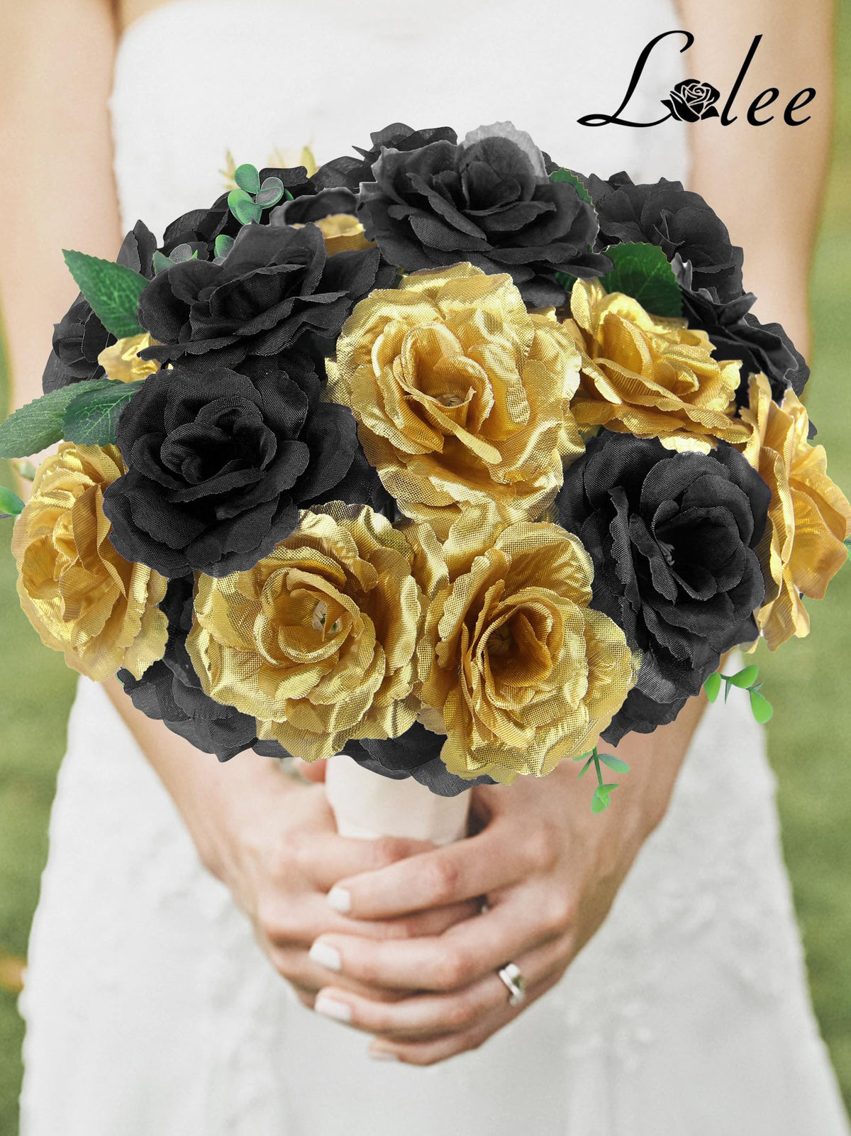 LELEE black gold rose centerpieces for DIY wedding and party decor.