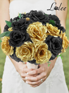 LELEE black gold rose centerpieces for DIY wedding and party decor.